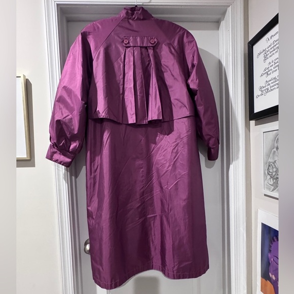 Vintage Chiango by Fleet Street Women’s Purple Trench Coat Jacket - Picture 7 of 9